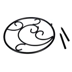 Evergreen Flag Beautiful Black Metal Swirl Stand Base - 12" Wide x 5.5" High