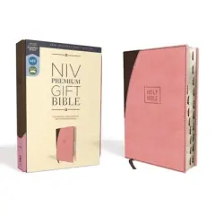 Niv, Premium Gift Bible, Leathersoft, Pink/Brown, Red Letter Edition, Indexed, Comfort Print - by  Zondervan (Leather Bound)