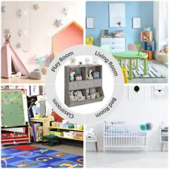 3-Tier Toy Storage Organizer with Drawers & 4 Cubbies - Freestanding Kids Bookcase for Playroom, Nursery, Kindergarten