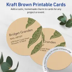 Avery Printable Round Cards, 3" Diameter, Kraft Brown, 300ct