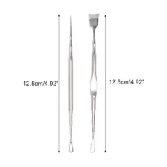 Unique Bargains Pointed Pimple Extractor 4.92" Silver Tone 1 Set