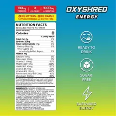 EHPlabs OxyShred Energy Drink - Zero Sugar, Zero Calories, with Amino Acids, Vitamin C, Green Tea Extract & Clean Caffeine - Gummy Snake (12-Pack)