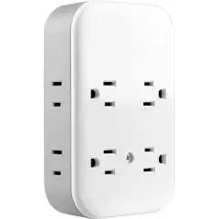 General Electric 4 Grounded Outlets and 4 Polarized Outlets with 2 USB-C and 1 USB-A Surge Tap White/Gray