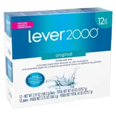 Lever 2000 Original Scent Bar Soap - Scented - 3.75oz/12pk