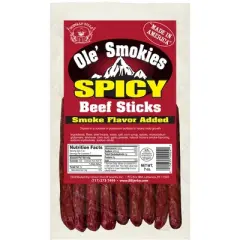 Buffalo Bills 7oz Spicy Ole Smokies (Beef Sticks) - Four 7oz Packs