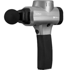 LifePro Sonic Handheld Percussion Massage Gun - Deep Tissue Massager for Sore Muscle and Stiffness - Quiet, 5 Speed High-Intensity Vibration Silver