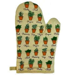 Potted Herbs Oven Mitt Cute Chef Spices Gardening Lover Gift Novelty Kitchen Glove - Crazy Dog Bakeware For Earth Day