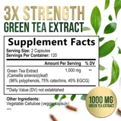 Green Tea Fat Burner 1000mg EGCG Extract Natural Weight Loss Supplement Capsules - 240 Capsules By Nature's Nutrition