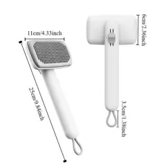 BABYYER Ergonomic Pet Cat Dog Knot Comb Floating Hair Removal One Click Stainless Steel Safe Comfortable Easy to Use and Clean