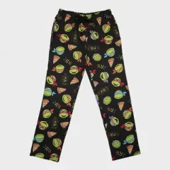 Men's Teenage Mutant Ninja Turtles Knit Fictitious Character Printed Pajama Pants - Black