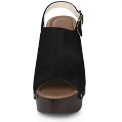 Perphy Women's Slingback Platform Chunky High Heel Sandals