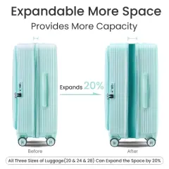 Wooakway Luggage Sets 3 Piece(20"/24"/28"), Expandable Carry On Luggage with TSA Lock Airline Approved