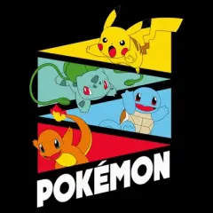 Boy's Pokemon Colorful Starters Banners T-Shirt