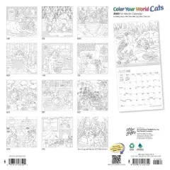 2023 Square Wall Calendar Color Your World Cats - BrownTrout