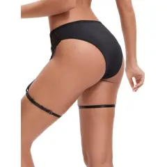 INSPIRE CHIC Women's Perspective Lace Hipsters Hollow Out Panties with Adjustable Garters