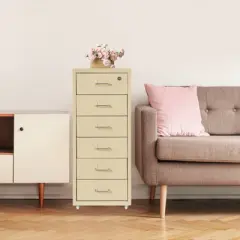 YIYIBYUS Vertical Metal File Cabinet with Lock, Modern Filing Cabinet