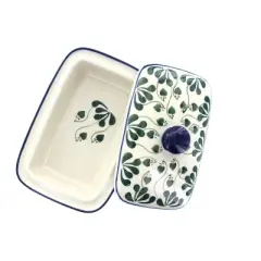 Blue Rose Polish Pottery 294 Ceramika Artystyczna Butter Dish