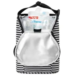 Skip Hop Insulated Breast Milk Cooler and Baby Bottle Bag - Black & White Stripe 24qt