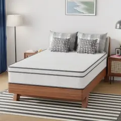 FDW 12 Inch Bamboo Charcoal Innerspring Mattress in a Box with  Gel Memory Foam Fiberglass Free CertiPUR-US Certified Pressure Relief