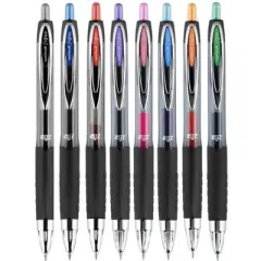 uni-ball 207 Retractable Gel Pens, 0.7 mm Medium Tip, Assorted Colors, Set of 8