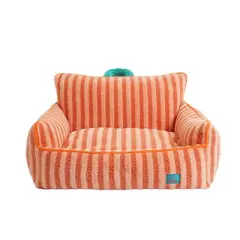 ZEZE Striped Furniture Style Sofa Cat Bed