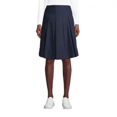 Lands' End Lands' End School Uniform Women's Poly-Cotton Box Pleat Skirt Top of Knee