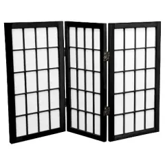 2 ft. Tall 3 Panels Desktop Window Pane Shoji Screen - Oriental Furniture