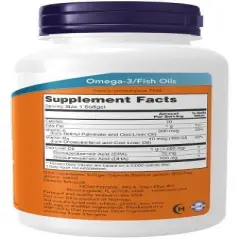 Cod Liver Oil 1000 mg Extra Strength by Now Foods  -  180 Softgel