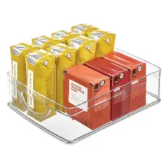 Stackable Pantry Bin with Handles - Set of 2 - Clear - Made in USA