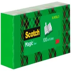 Scotch 810 Magic Tape, 0.75 x 1000 Inch, Matte Clear, Pack of 16