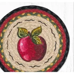 Earth Rugs Apple Printed Round Trivet 10"x10"