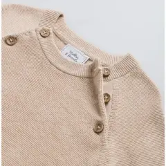 Stellou & Friends Newborn, Baby and Toddler 100% Cotton Long Sleeve Sweater Knit One-Piece Romper