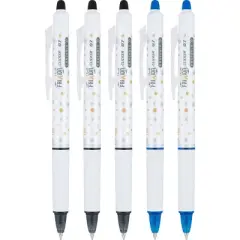 Pilot 5pk FriXion Clicker Design Collection Dots Erasable Pen Fine Point 0.7mm Assorted Inks