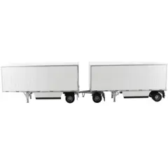 Wabash National 28' Double Pup Trailers White "Transport Series" 1/50 Diecast Model by Diecast Masters