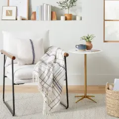 Marble Top Accent Side Table Brass/White - Hearth & Hand&trade; with Magnolia