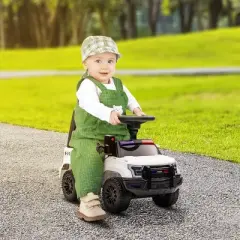 Aosom Kids Ride On Sliding Car with Hidden Under Seat Storage, Ride On Police Car for Toddler with Megaphone, Anti Dumping Device, Removable Backrest, Foot-to-Floor Design, Aged 18-60 Months