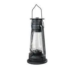 Northlight 12" Silver Brushed Black Traditional Lantern with Micro Lights