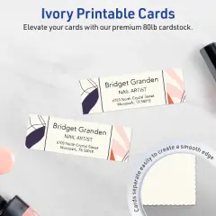 Avery Printable Rectangle Mini Business Cards with Sure Feed Technology, 1" x 3", Matte Ivory Cardstock, Print-to-the-Edge, Laser/Inkjet, 800 Total