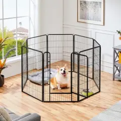 Yaheetech 39.5inch 8 Panels Dog Playpen Panels, Black