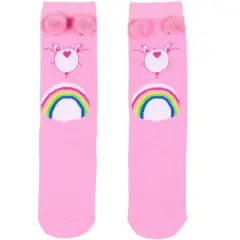 Care Bears Socks Women's Cheer Bear Design Pom-Pom Crew Socks Size 9-11