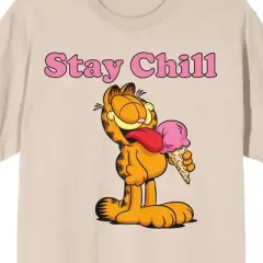 Garfield Stay Chill Crew Neck Short Sleeve Women's Natural T-shirt