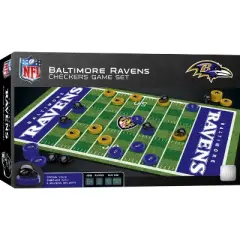 MasterPieces Officially licensed NFL Baltimore Ravens Checkers Board Game for Families and Kids ages 6 and Up