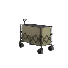 Gulches Beach Wagon, Collapsible, 220 lbs Capacity, Army Green, 300L Utility Cart with Big Wheels