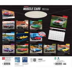 BrownTrout American Muscle Cars 2026 14"x24" Hanging Deluxe Wall Calendar Plastic-Free