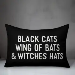 Creative Products Black Cats Wing of Bats & Witches Hats 14x20 Indoor / Outdoor Pillow