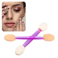 Unique Bargains Short Sponge Dual Sides EyeShadow Makeup Applicators Brushes Applicator Purple 25 PCS