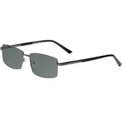 Jubilee Big & Tall J5914 Men Polarize Bi-Focal Sunglass Matte Gunmetal Silver 60mm Blue Mirror +1.50