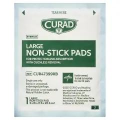 Curad Non Stick Pads Large 8" x 3", 8 Count
