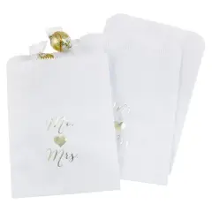 25ct Mr and Mrs Treat Bags White