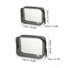 Unique Bargains Women's Waterproof Business Travel Makeup Bags 2 Pcs